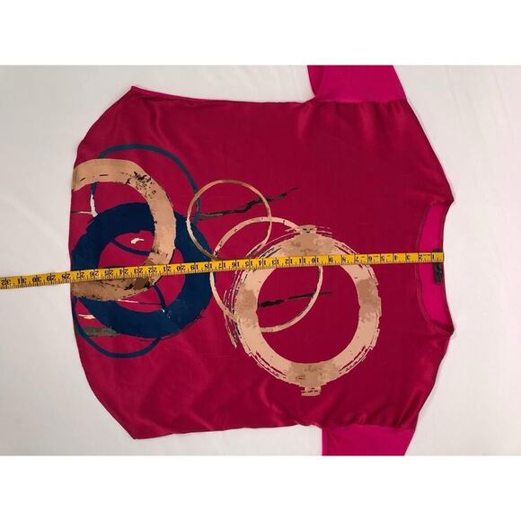 Women’s Long Sleeve Silky knit top Pink Made In Italy Size XXL Paquito - Picture 4 of 8